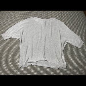 Zuiki Italian made Open Knit Slub Sweater, Grey, M